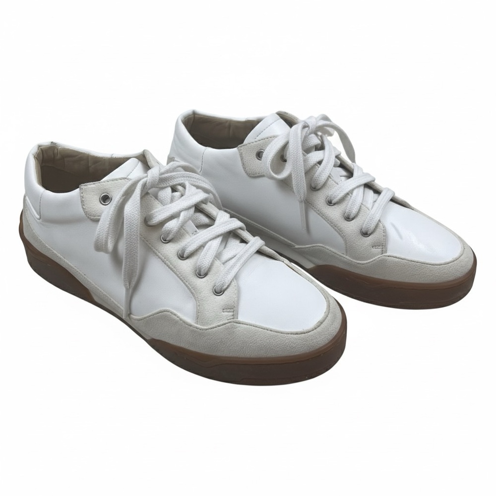 Stella McCartney White & Tan Gum Sole Sneakers Size 39 — Made in Spain